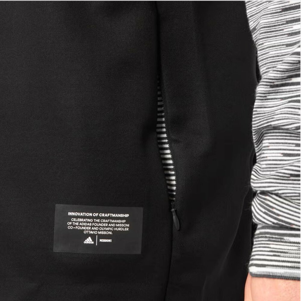 ADIDAS X MISSONI Men's 'PHX' Knit Space-Dyed Melange Jacket Black/White/Gray - L - Picture 7 of 13